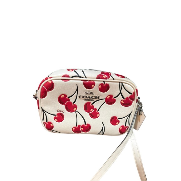 Coach Mini Jamie Cherry Print Camera Crossbody Bag Chalk - Picture 8 of 8